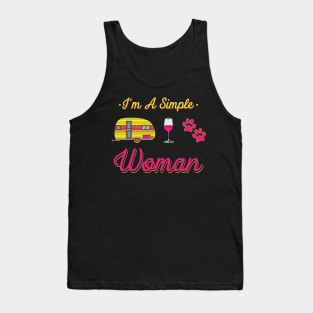 Camping Wine Dogs - I'm a simple woman Tank Top